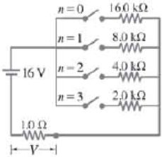 Chapter 26, Problem 87GP, The circuit shown in Fig. 2676 is a primitive 4-bit digital-to-analog converter (DAC). In this 