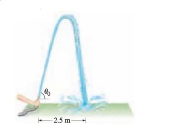 Chapter 3, Problem 31P, (II) A fire hose held near the ground shoots water at a speed of 6.5 m/s. At what angle(s) should 