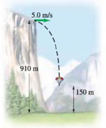 Chapter 3, Problem 41P, (II) Extreme-sports enthusiasts have been known to jump off the top of El Capitan, a sheer granite 
