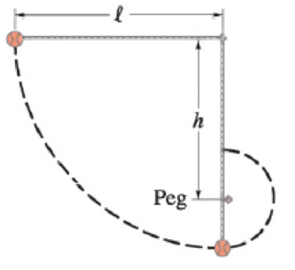 Chapter 8, Problem 85GP, A ball is attached to a horizontal cord of length  whose other end is fixed, Fig. 842. (a) If the 