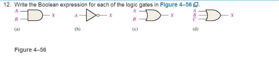 Chapter 4, Problem 12P, Write the Boolean expression for each of the logic gates in Figure 4-56. 