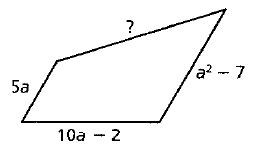 Chapter 8.1, Problem 37P, The fence around a quadrilateral-shaped pasture is 3a2+15a+9 long. Three sides of the fence have the 