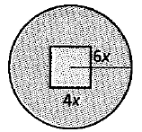 Chapter 8.2, Problem 49P, A circular hedge surrounds a sculpture on a square base. The radius of the hedge is 6x. The side 