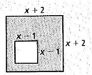 Chapter 8.4, Problem 13P, The figures below are squares. Find an expression for the area of each shaded region. Write your 
