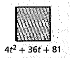 Chapter 8.7, Problem 21P, The given expression represents the area. Find the side length of the square. 4t2+36t+81 