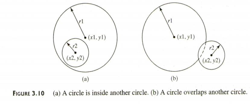 Chapter 3, Problem 26PE, (Geometry: two circles) Write a program that prompts the user to enter the center coordinates and 