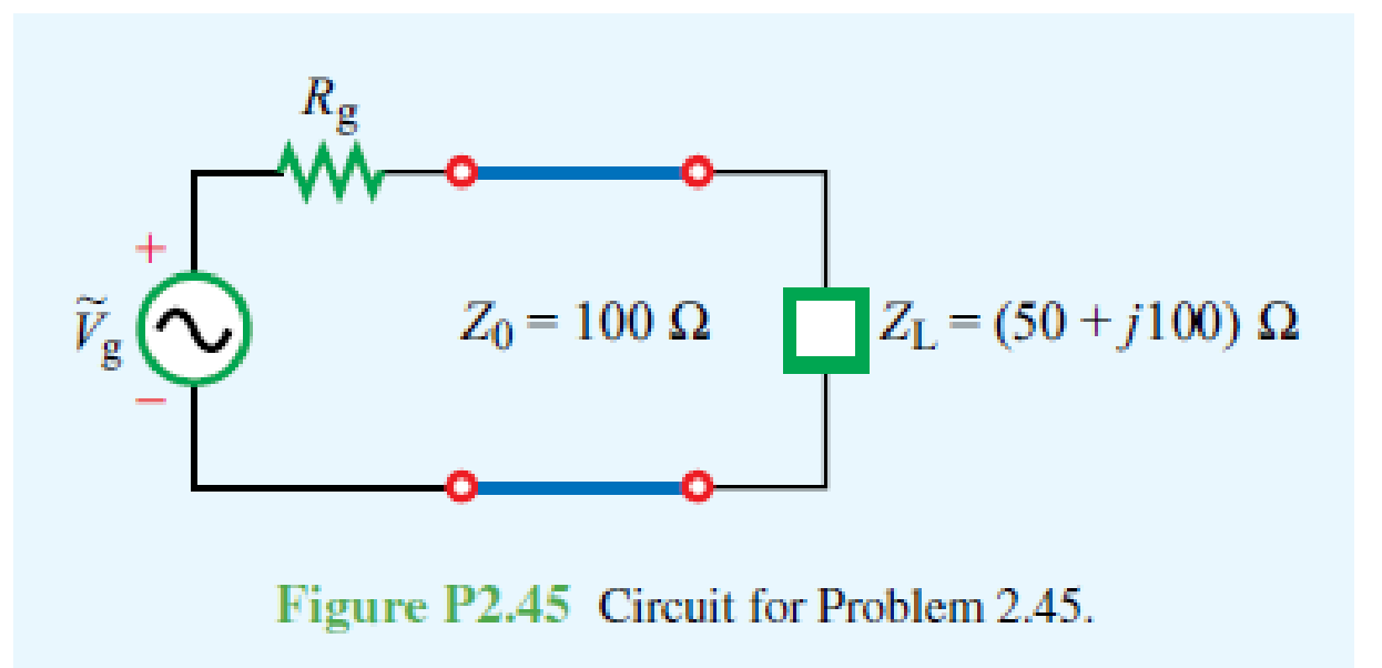 Chapter 2, Problem 45P, The circuit shown in Fig. P2.45 consists of a 100  lossless transmission line terminated in a load 