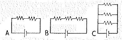 Chapter 35, Problem 16A, The resistors in the circuits below are all identical. Rank the circuits according to the size of 