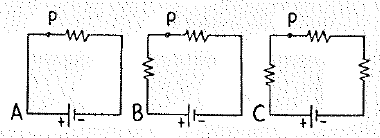 Chapter 35, Problem 18A, The resistors in the circuits below are 10 each. Each circuit is powered with a 12-V battery. Assume 