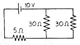 Chapter 35, Problem 54A, What is the current in the battery of the circuit shown below? (What must you find before you can 