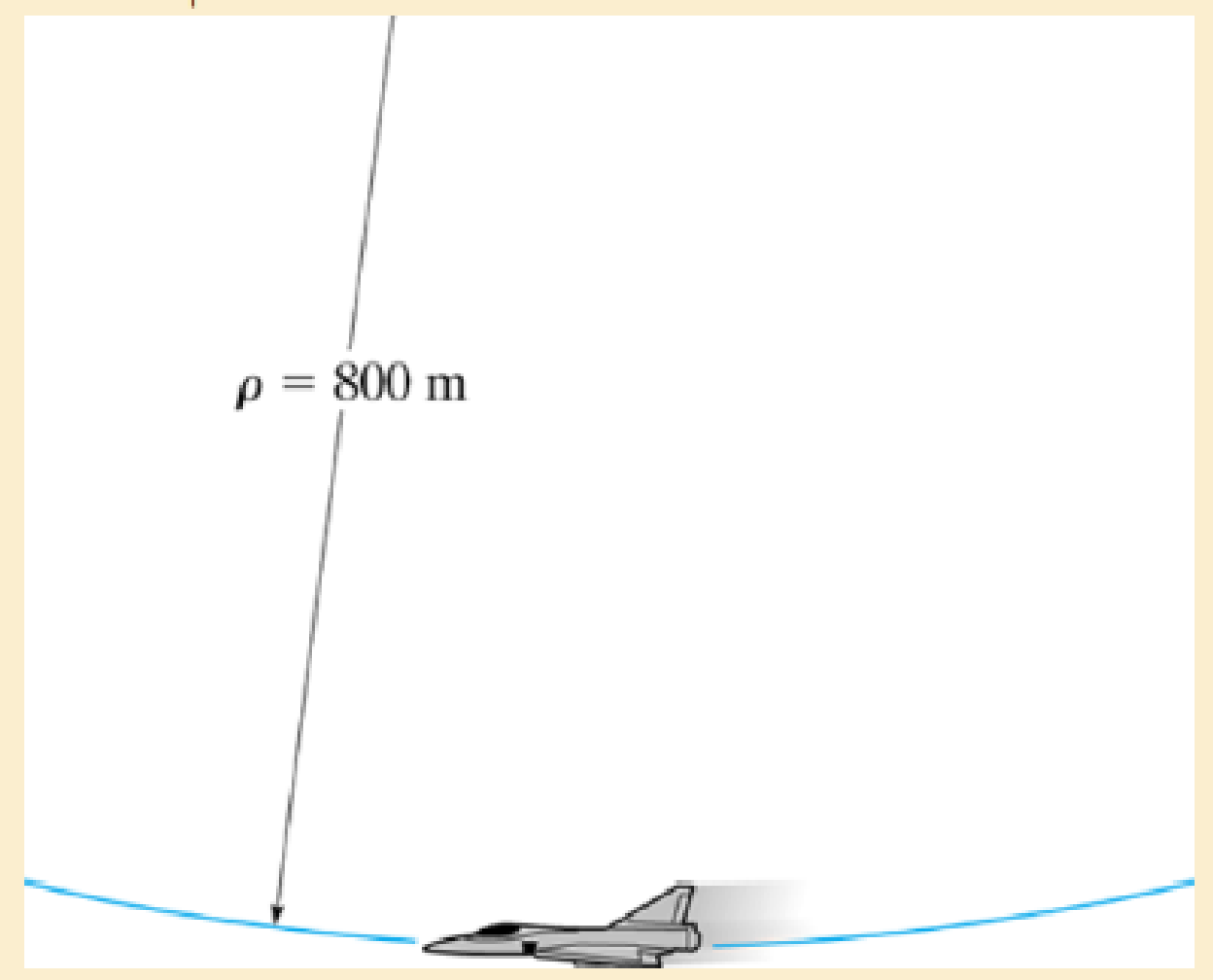 Chapter 13.5, Problem 55P, Determine the maximum constant speed at which the pilot can travel around the vertical curve having 