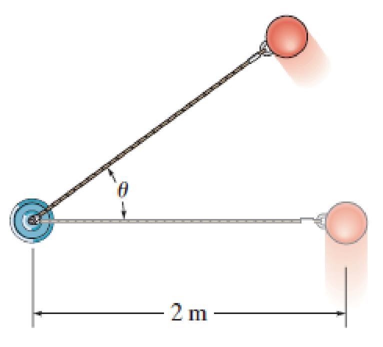 Chapter 13.5, Problem 80P, The 2-kg pendulum bob moves in the vertical plane with a velocity of 8 m/s when  = 0. Determine the 