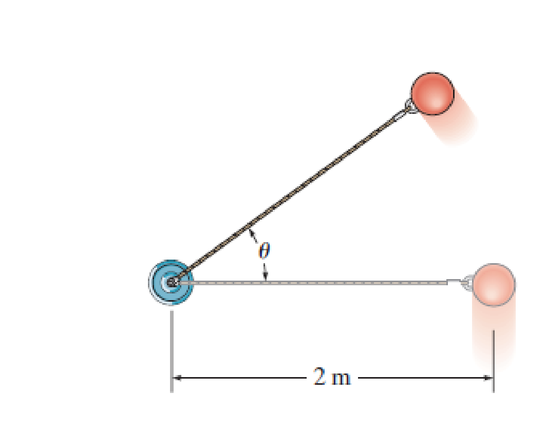 Chapter 13.5, Problem 81P, The 2-kg pendulum bob moves in the vertical plane with a velocity of 6 m/s when  = 0. Determine the 