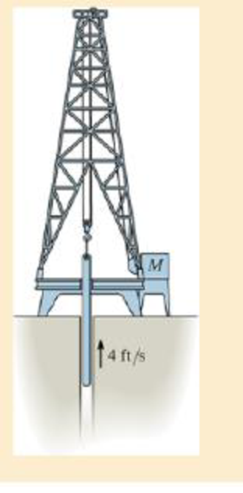 Chapter 14.4, Problem 50P, The cable is tied to the top of the oil rig, wraps around the lower pulley, then around the top 