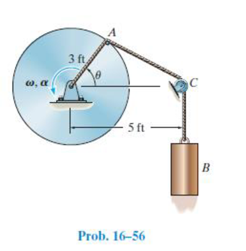 Chapter 16.4, Problem 56P, Determine the velocity and acceleration of cylinder B at this instant. Neglect the size of the 