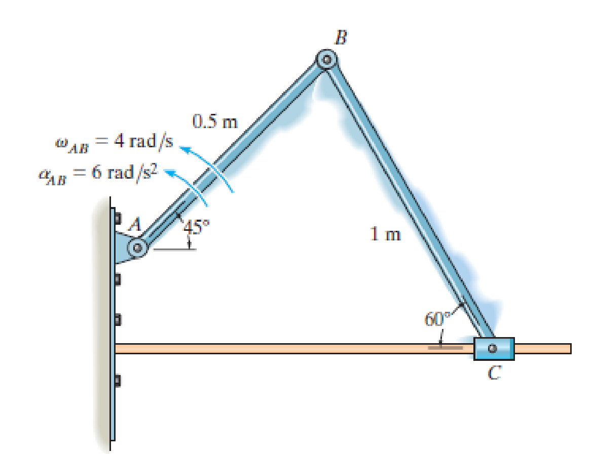 Chapter 16.7, Problem 103P, Determine the velocity sod acceleration of the slider block C at this instant. 