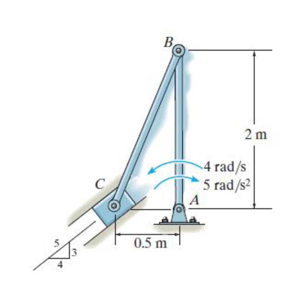 Chapter 16.7, Problem 106P, Determine the velocity and acceleration of the slider block C at this instant. 