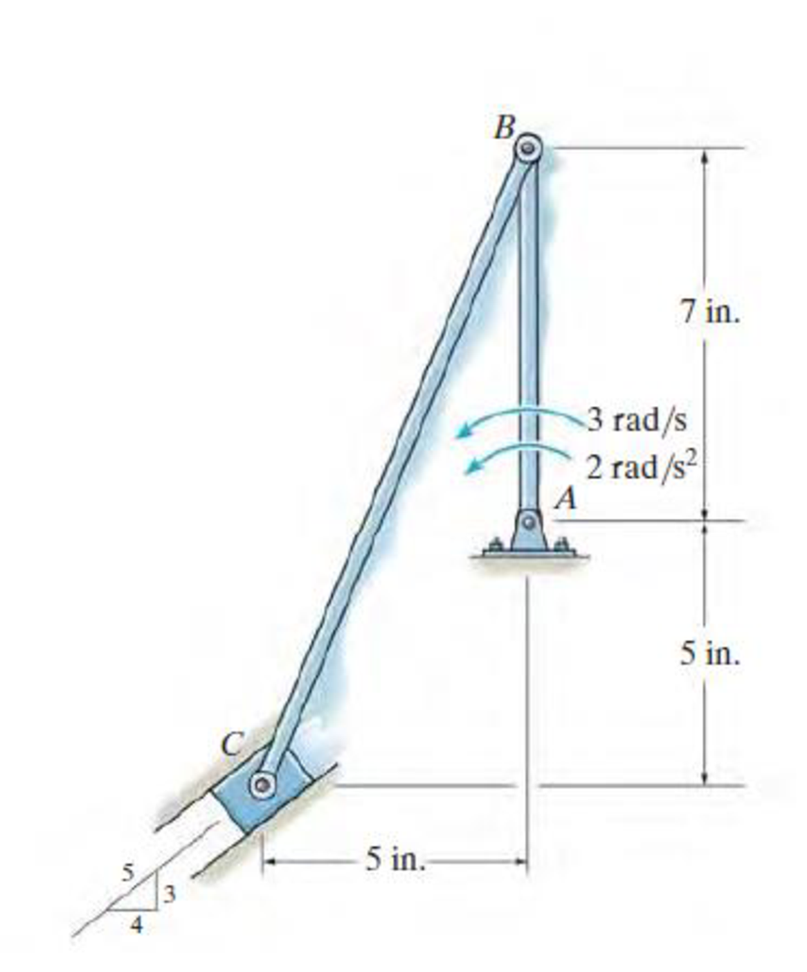 Chapter 16.8, Problem 8RP, Determine the velocity and acceleration of the slider block C at this instant. 