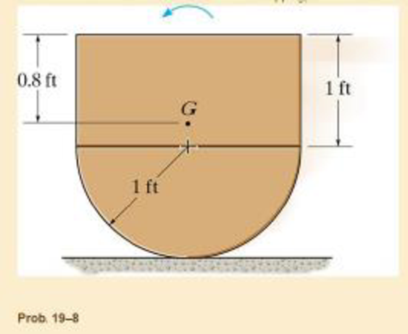 Chapter 19.2, Problem 8P, The assembly weighs 10 lb and has a radius of gyration kG = 0.6 ft about its center of mass G The 