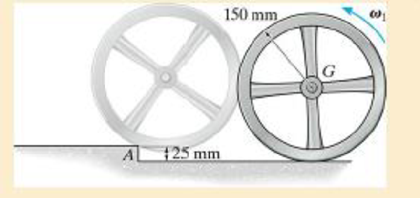 Chapter 19.4, Problem 52P, The wheel has a mass of 50 kg and a radius of gyration of 125 mm about its center of mass G. 