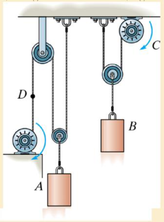 Chapter 12.10, Problem 208P, The motor draws in the cable at C with a constant velocity of vC = 4 m/s. The motor draws in the 
