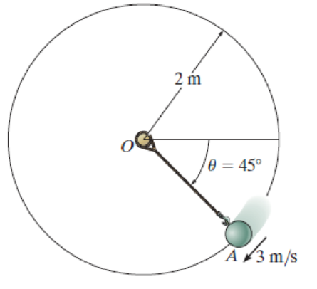 Chapter 13, Problem 11FP, If the 10-kg ball has a velocity of 3m/ s when it is at the position A, along the vertical path, 