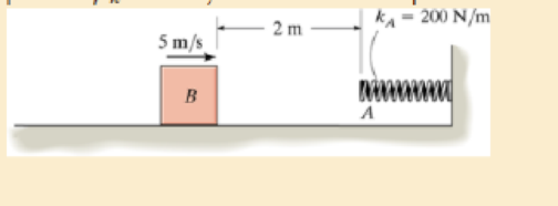 Chapter 14.3, Problem 23P, The 8-Kg block is moving with an initial speed of 5 m/s. If the coefficient of kinetic friction 