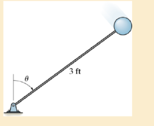 Chapter 14.5, Problem 70P, The ball has a weight of 15 lb and is fixed to a rod having a negligible mass. If it is released 