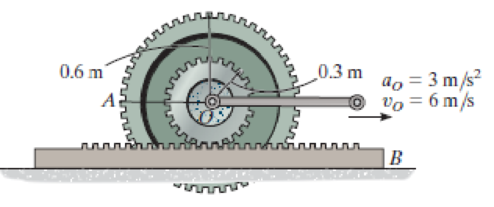Chapter 16, Problem 21FP, The gear rolls on the fixed rack B. At the instant shown, the center O of the gear moves with a 