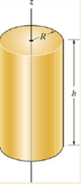 Chapter 17, Problem 2P, The solid cylinder has an outer radius R1 height h1 and is made from a material having a density 