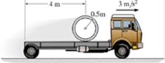 Chapter 17.5, Problem 109P, The 500-kg concrete culvert has a mean radius of 0.5 m. If the truck has an acceleration of 3 m/s2 