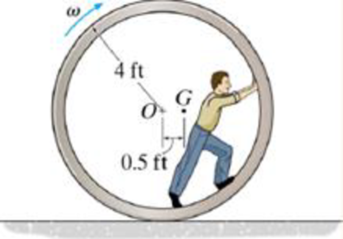Chapter 17, Problem 112P, The circular concrete culvert rols with an angular velocity of  = 0.5 rad/s when the man is at the 