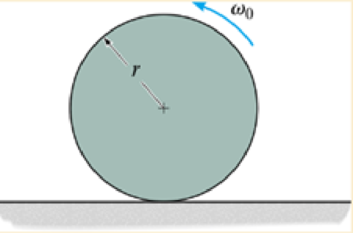 Chapter 17, Problem 114P, The uniform disk of mass m is rotating with an angular velocity of 0 when it is placed on the floor. 