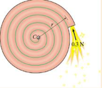 Chapter 17, Problem 89P, The Catherine wheel is a firework that consists of a coned tube of powder which is pinned at its 
