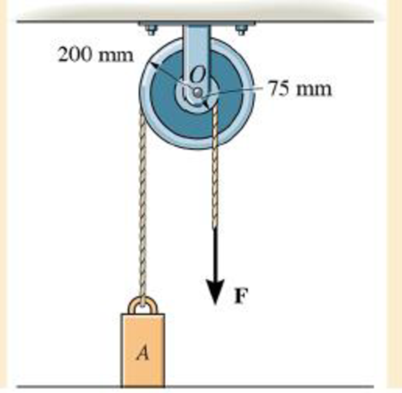 Chapter 19.2, Problem 19P, The double pulley consists of two wheels which are attached to one another and turn at the same 