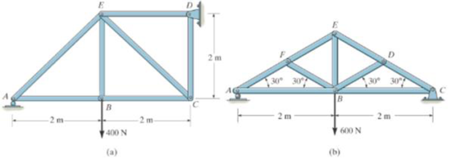 Chapter 6.3, Problem 1PP, In each case, calculate the support reactions and then draw the free-body diagrams of joints A, B, 