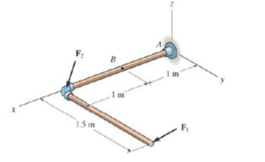 Chapter 7.1, Problem 44P, Determine the x, y. z components of internal loading at a section passing through point B in the 