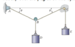 Chapter 8, Problem 105P, A 10-kg cylinder D, which is attached to a small pulley B, is placed on the cord as shown. Determine 