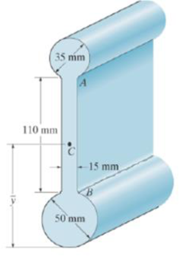 Chapter 9.2, Problem 63P, Determine the location  of the centroid of the beams cross-sectional area. Neglect the size of the 