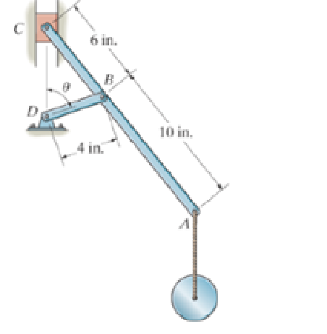 Chapter 11.7, Problem 45P, If the rod is supported by a smooth slider block at C and rod BD. determine the angle  for 