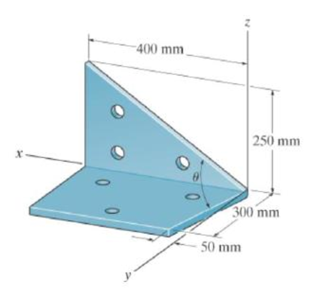 Chapter 2.9, Problem 113P, Determine the angle  between the edges of the sheet-metal bracket. Prob. R2-7 