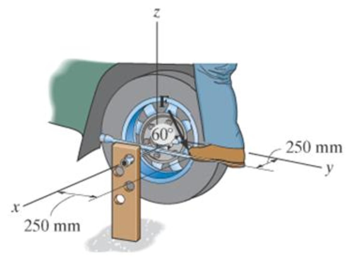 Chapter 4.5, Problem 58P, The board is used to hold the end of a four-way lug wrench in the position shown when the man 