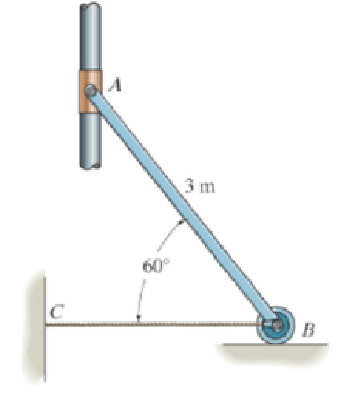 Chapter 5.4, Problem 21P, The uniform rod AB has a mass of 40 kg. Determine the force in the cable when the rod is in the 