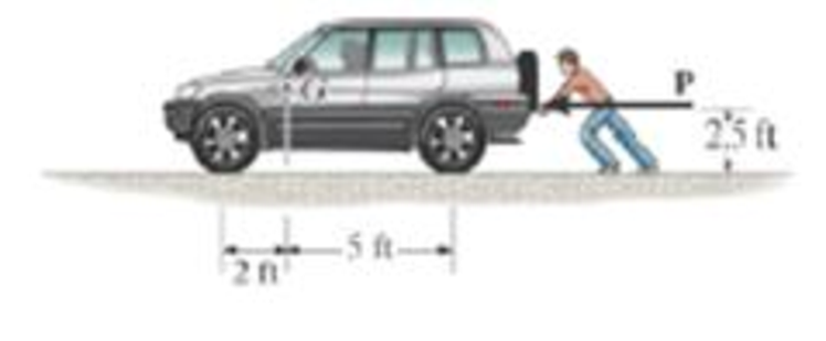 Chapter 8.8, Problem 128P, The vehicle has a weight of 2600 lb and center of gravity at G. Determine the horizontal force P 