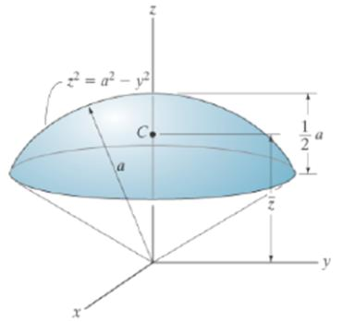 Chapter 9.1, Problem 49P, Locate the centroid z of the spherical segment. Prob. 9-49 