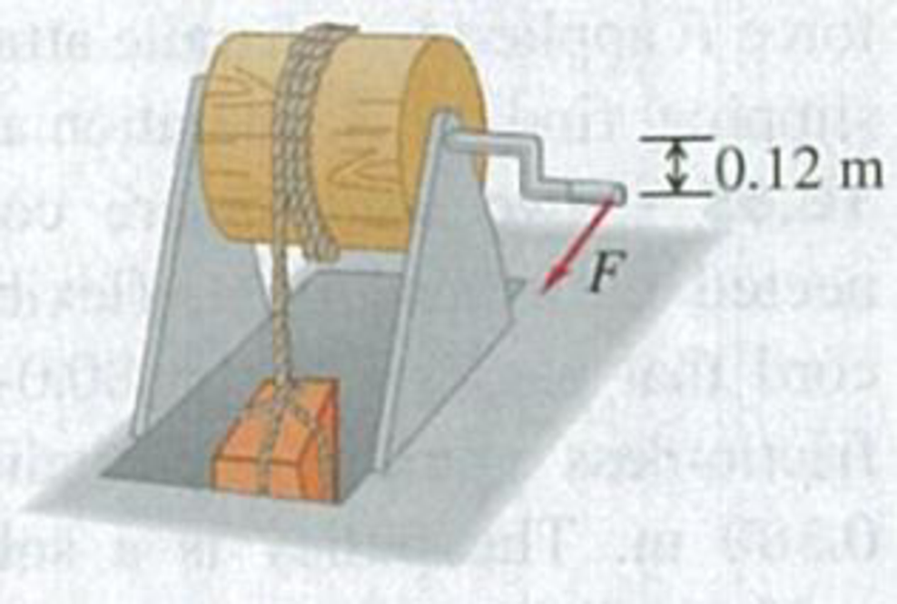 Chapter 10, Problem 10.60P, The mechanism shown in Fig. P10.60 is used to raise a crate of supplies from a ships hold. The crate 