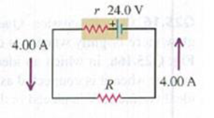 Chapter 25, Problem 25.26E, Consider the circuit shown in Fig. E25.26. The terminal voltage of the 24.0-V battery is 21.2 V. 
