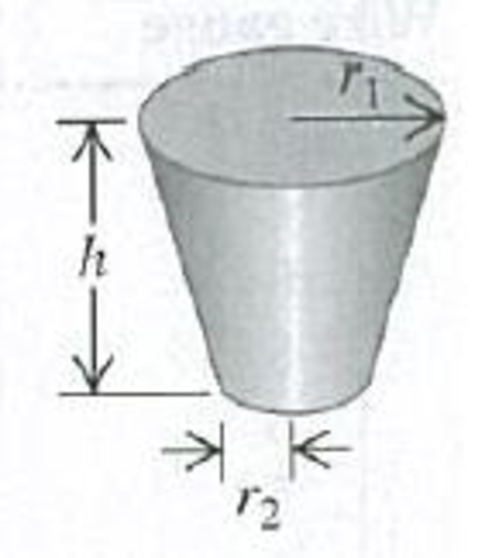 Chapter 25, Problem 25.59P, CALC A material of resistivity  is formed into a solid, truncated cone of height h and radii r1 and 