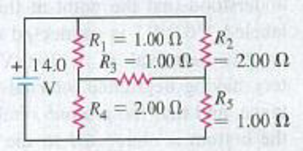 Chapter 26, Problem 26.62P, (a) Find the current through the battery and each resistor in the circuit shown in Fig. P26.62. (b) 