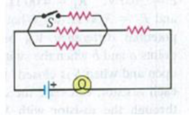 Chapter 26, Problem Q26.9DQ, A light bulb is connected in the circuit shown in Fig. Q26.9. If we close the switch S, does the 